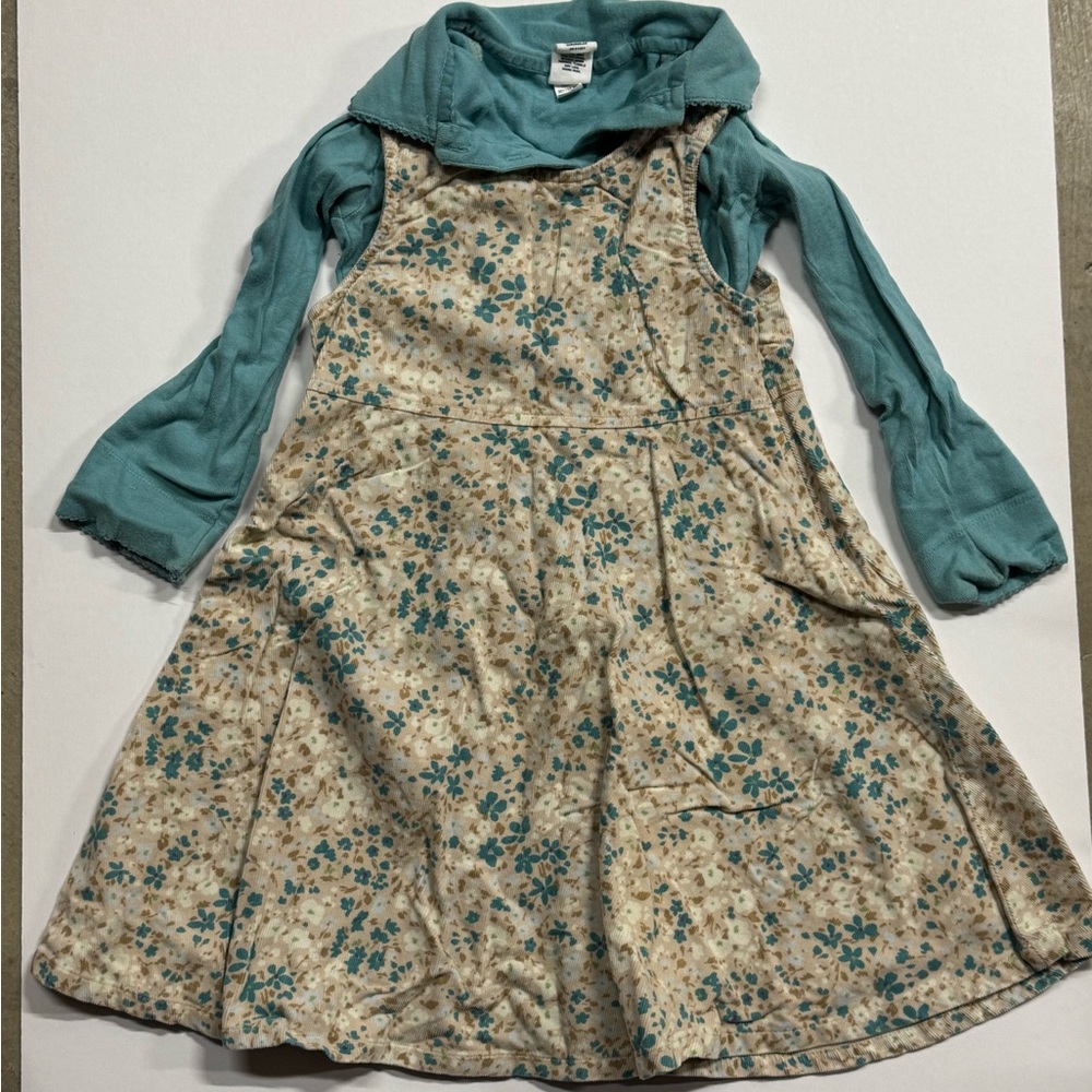 GAP Kids Dress - Teal and Cream Floral